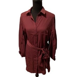 19 Cooper Fancy Shirtdress in Purple Medium NWT